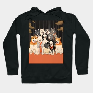 Japanese Dogs: For Dog Lovers on a Dark Background Hoodie